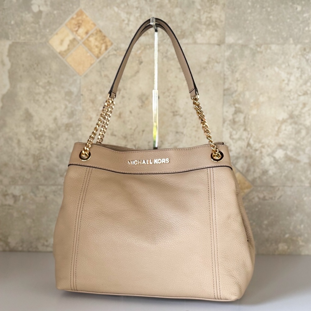 Michael Kors Jet Set Item LG Chain Tote Bag Bisque - Picture 4 of 15